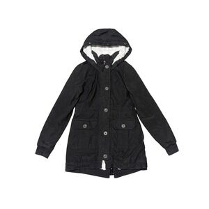 Hollister Parka Women XS Faux Fur Lined Hooded Utility Jacket Fishtail Coat